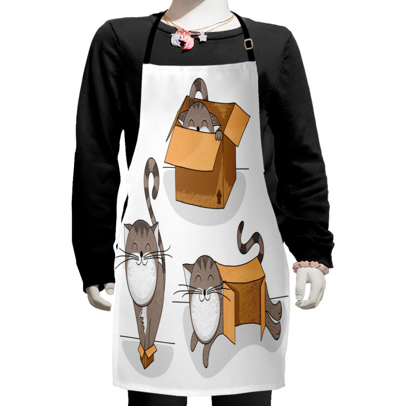 Kitten Cat in the Box Kids Apron