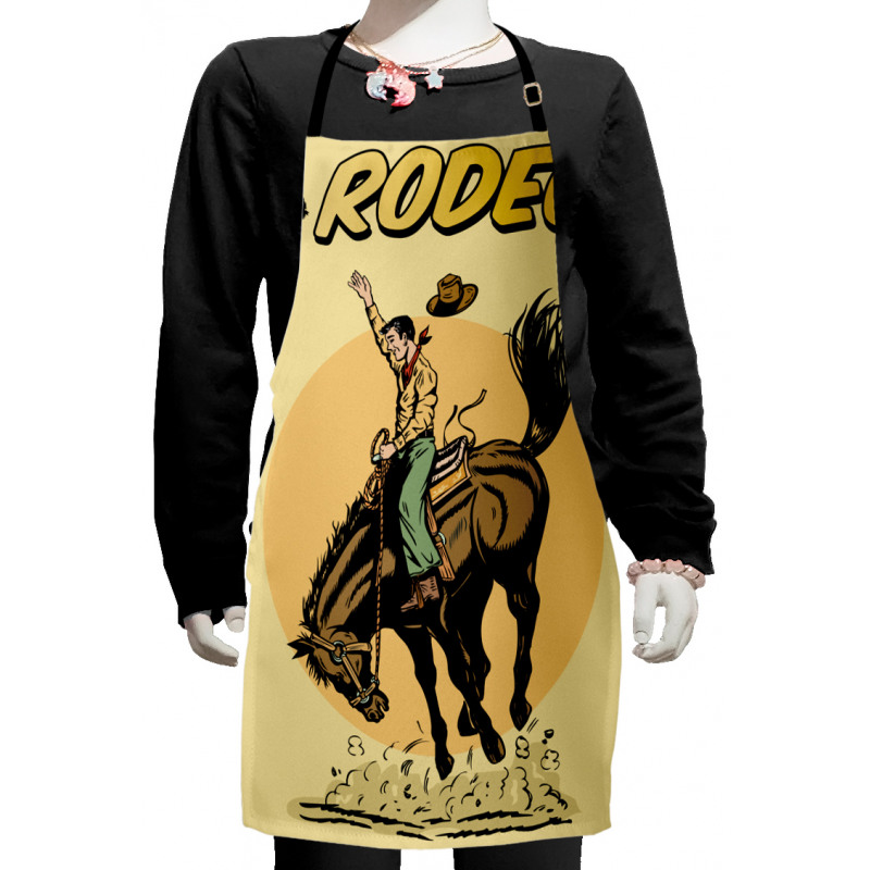 Wild Horse Rodeo Cowboy Kids Apron