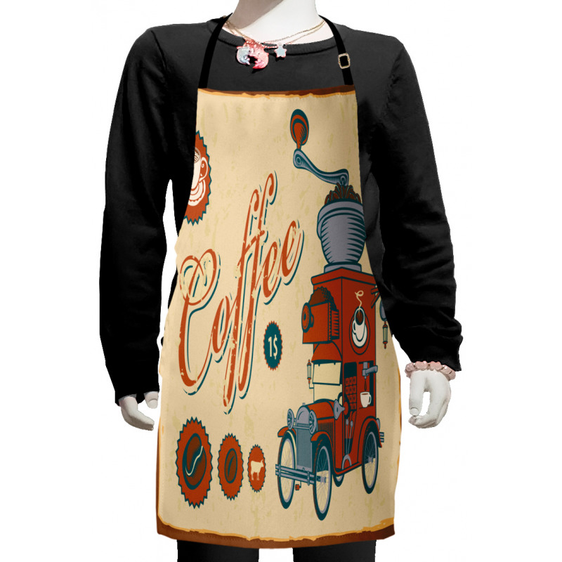 Truck Coffee Grinder Kids Apron