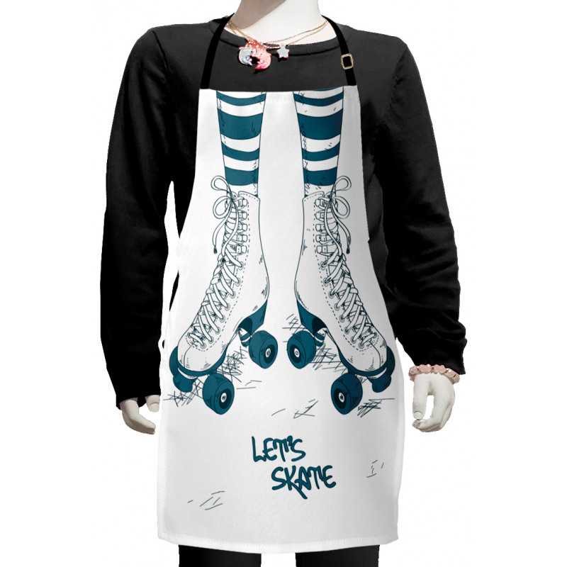 Retro Roller Skates Kids Apron