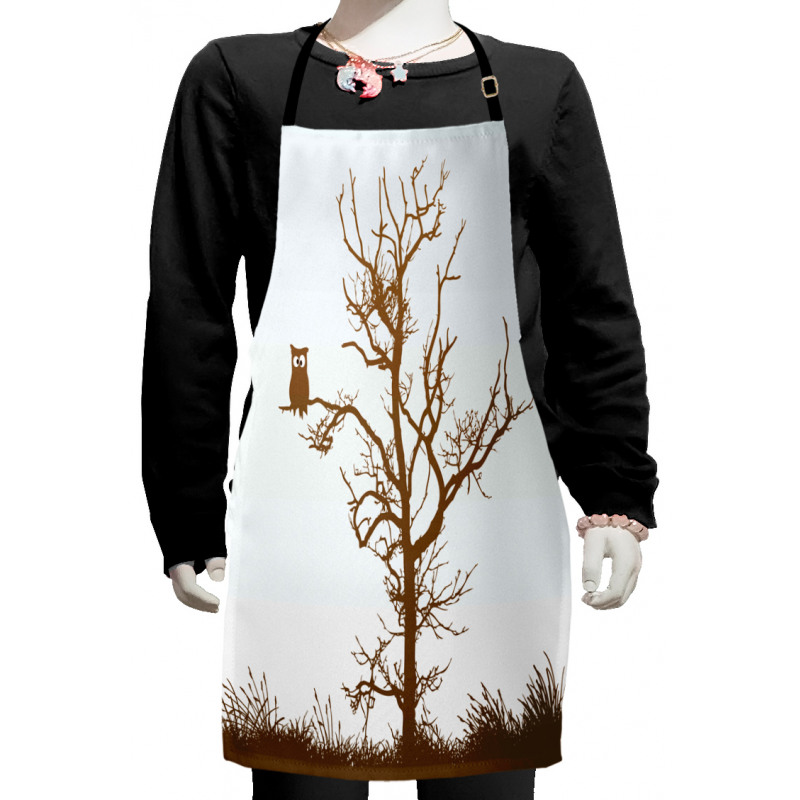 Owl Autumn Tree Branch Kids Apron