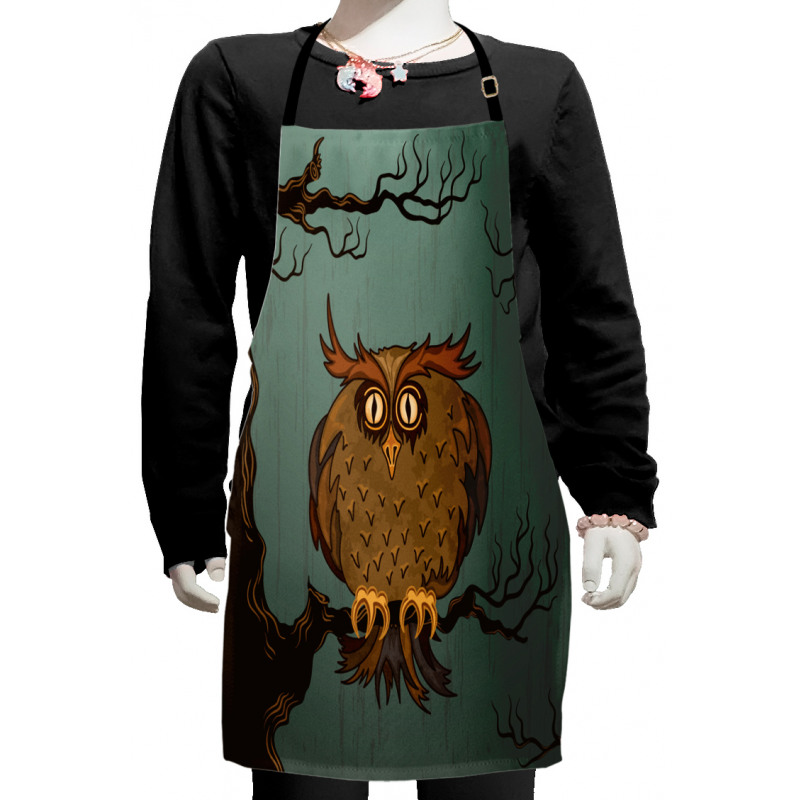 Tired Owl on Oak Tree Kids Apron