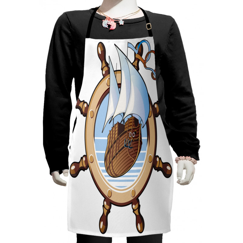 Ships Wheel Sailing Kids Apron