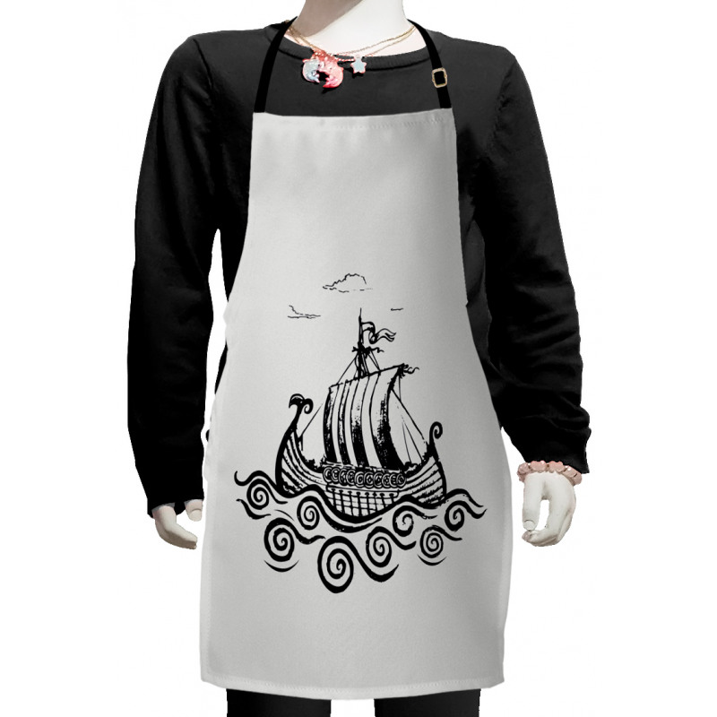 Ship with Whirlpool Waves Kids Apron