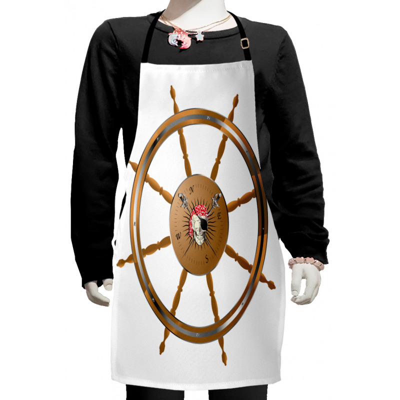 Pirate Sea Ship Wheel Kids Apron