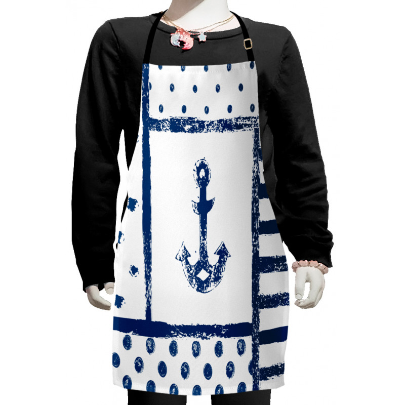 Grunge Boat Navy Theme Kids Apron