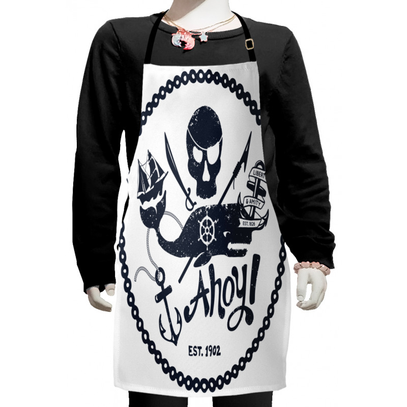 Nautical Pirate Skull Kids Apron