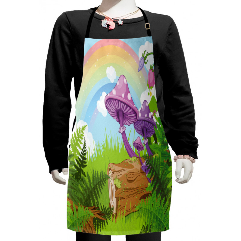 Wood Grass Fungus Art Kids Apron