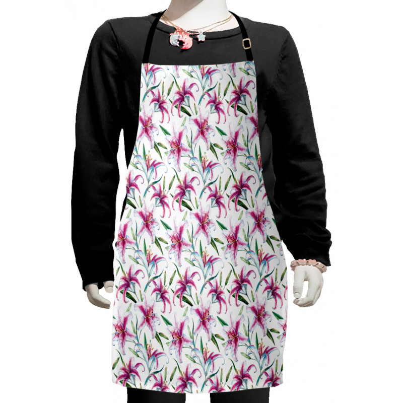 Vivid Wild Lily Flora Kids Apron