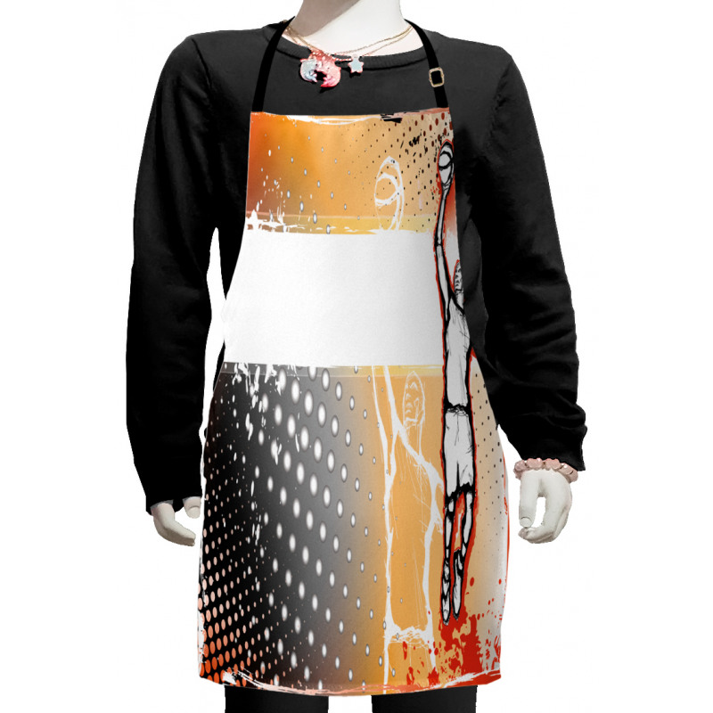 Basketball Doodle Art Kids Apron