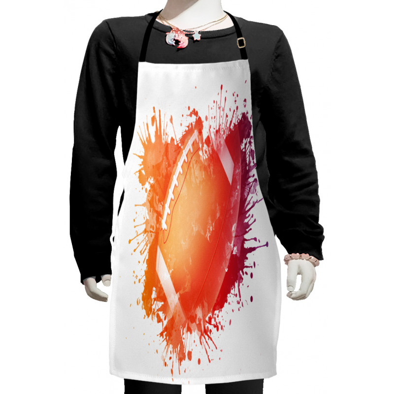 Rugby Ball Sport Splash Kids Apron