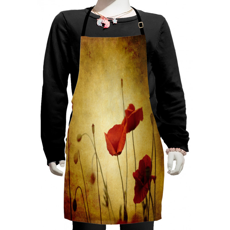 Poppy Flowers Bohemian Kids Apron