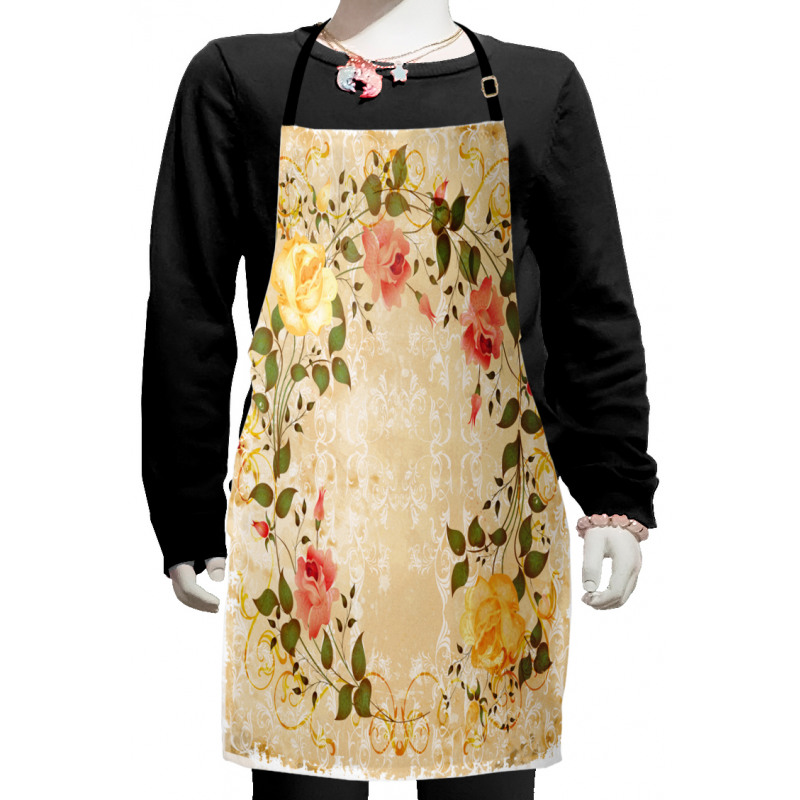 Leaves Roses Floral Kids Apron