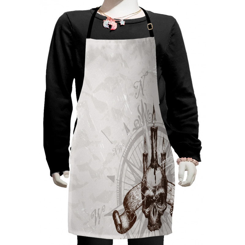 Priate Skull Compass Kids Apron