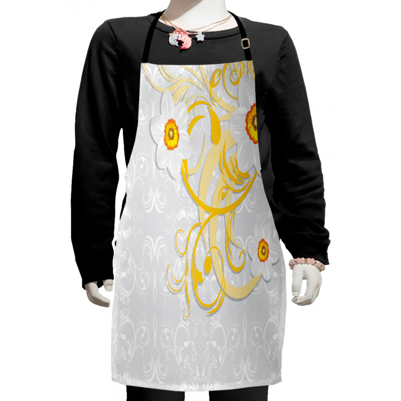 Daffodils Ornaments Art Kids Apron