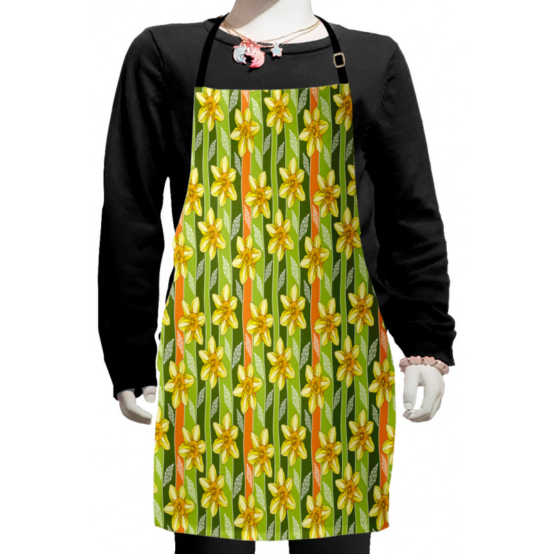 Narcissus Flower Ornate Kids Apron