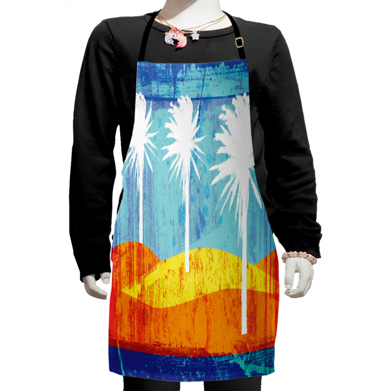 Tropic Beach Palms Kids Apron