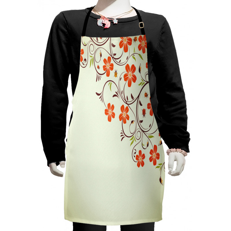 Ladybugs Flowers Spring Kids Apron