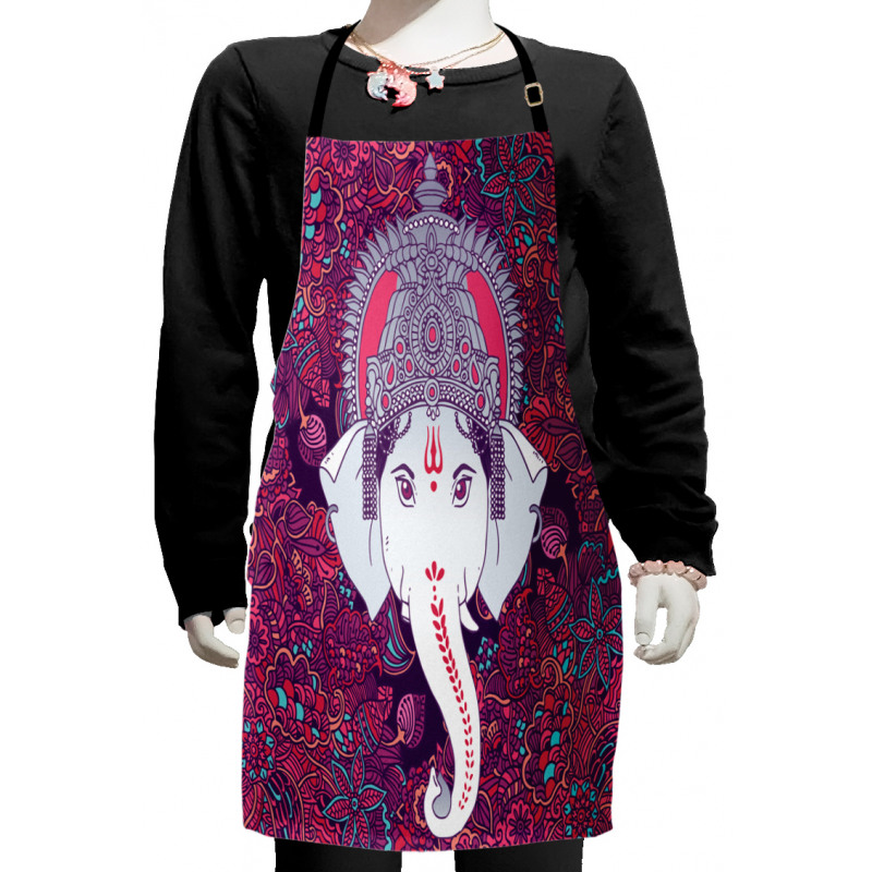 Elephant Mandala Art Kids Apron