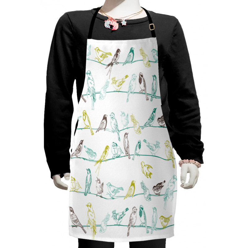 Birds Sitting on Wires Kids Apron