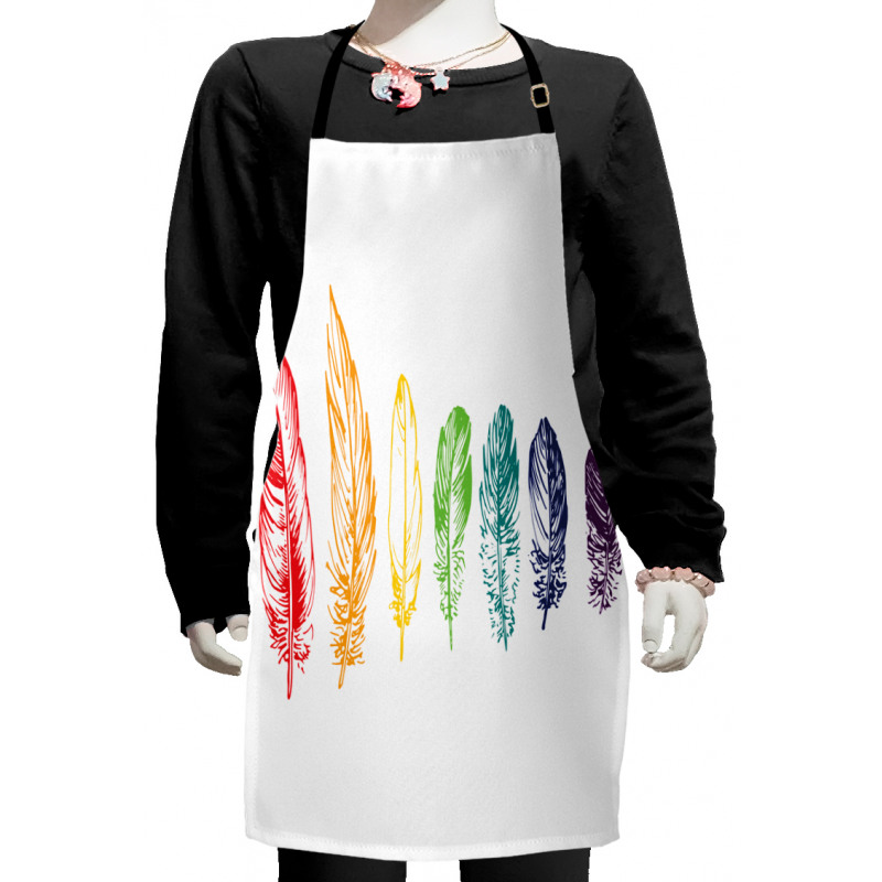 Rainbow Feathers Kids Apron