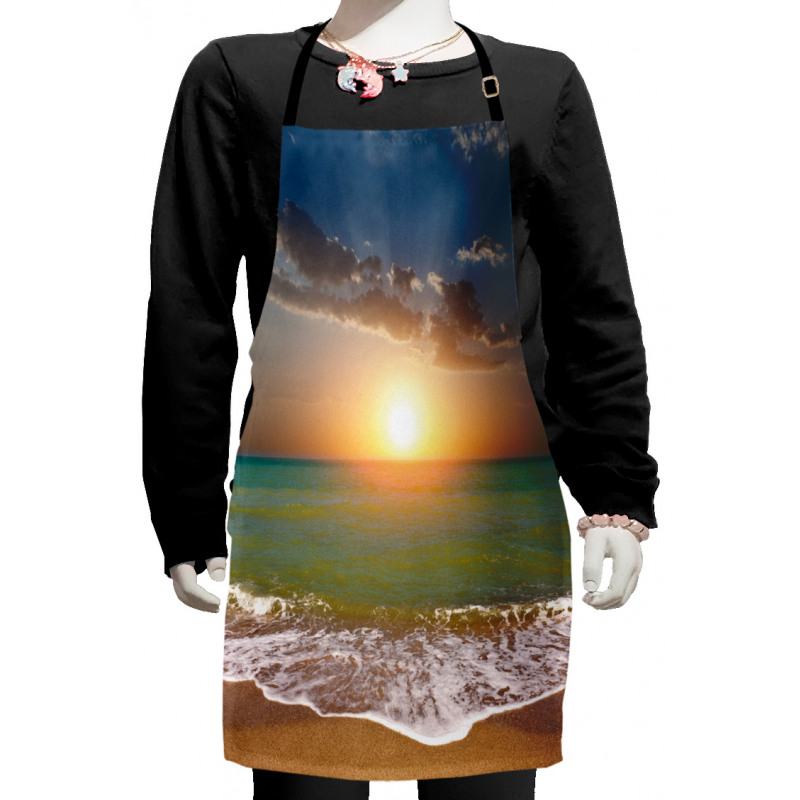 Sandy Beach Waves Sunset Kids Apron