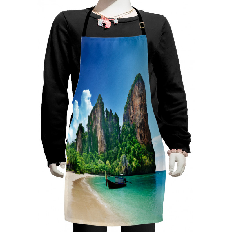 Thailand Rock Cliff Beach Kids Apron