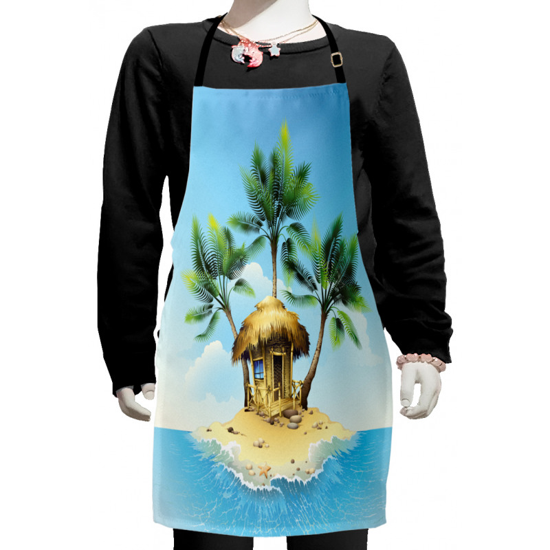 Bungalow with Palm Tree Kids Apron