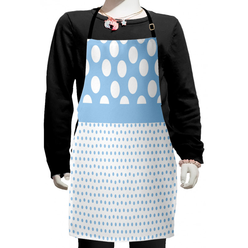 Baby Blue Polka Dots Kids Apron