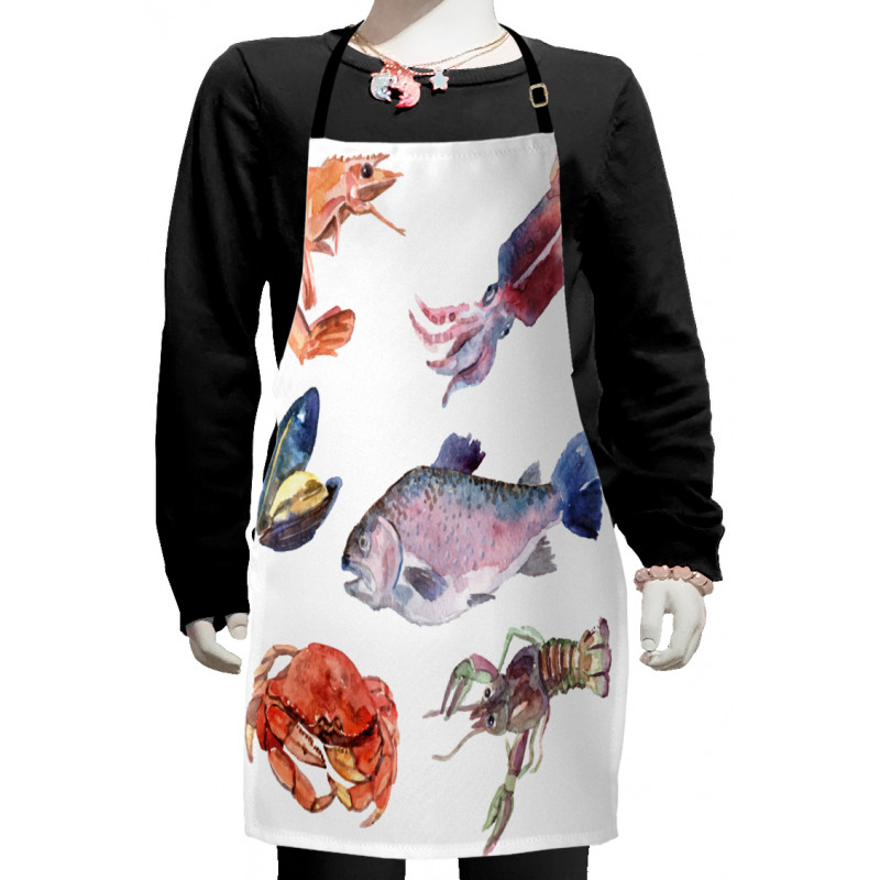 Sea Animals Watercolor Kids Apron