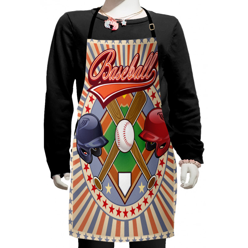 Retro Pop Art Baseball Kids Apron