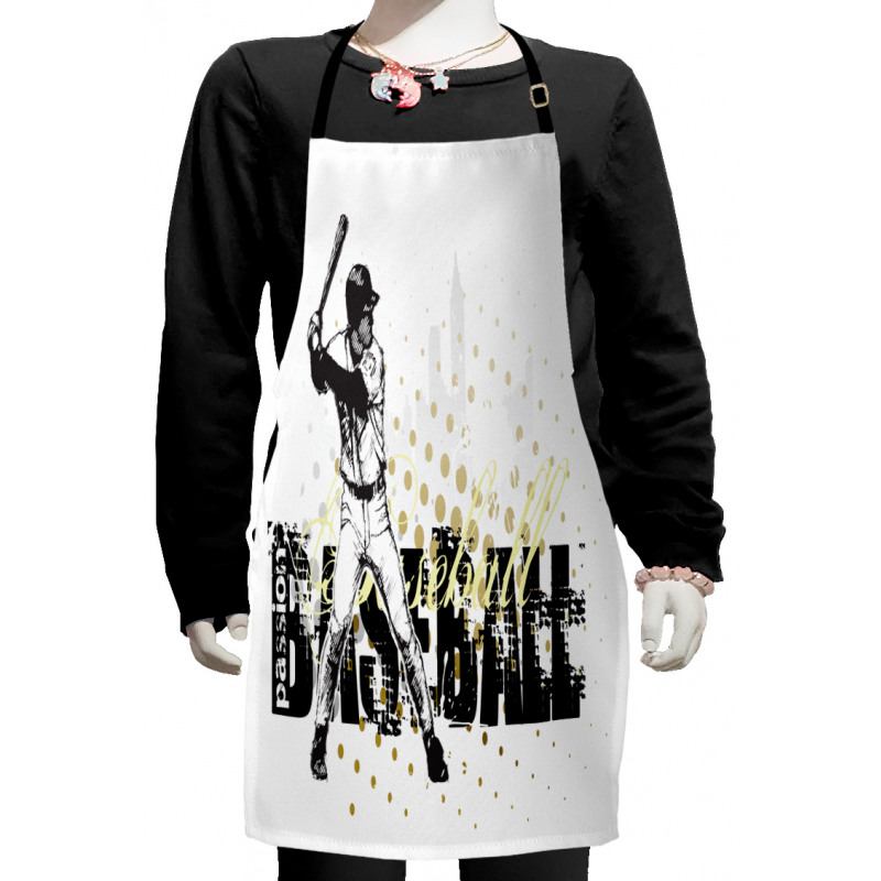 Baseball Grunge Batting Kids Apron