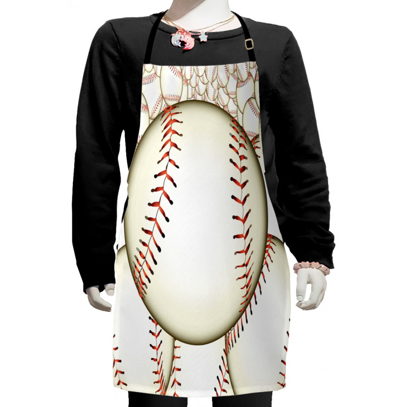 Baseball Ball Pattern Kids Apron