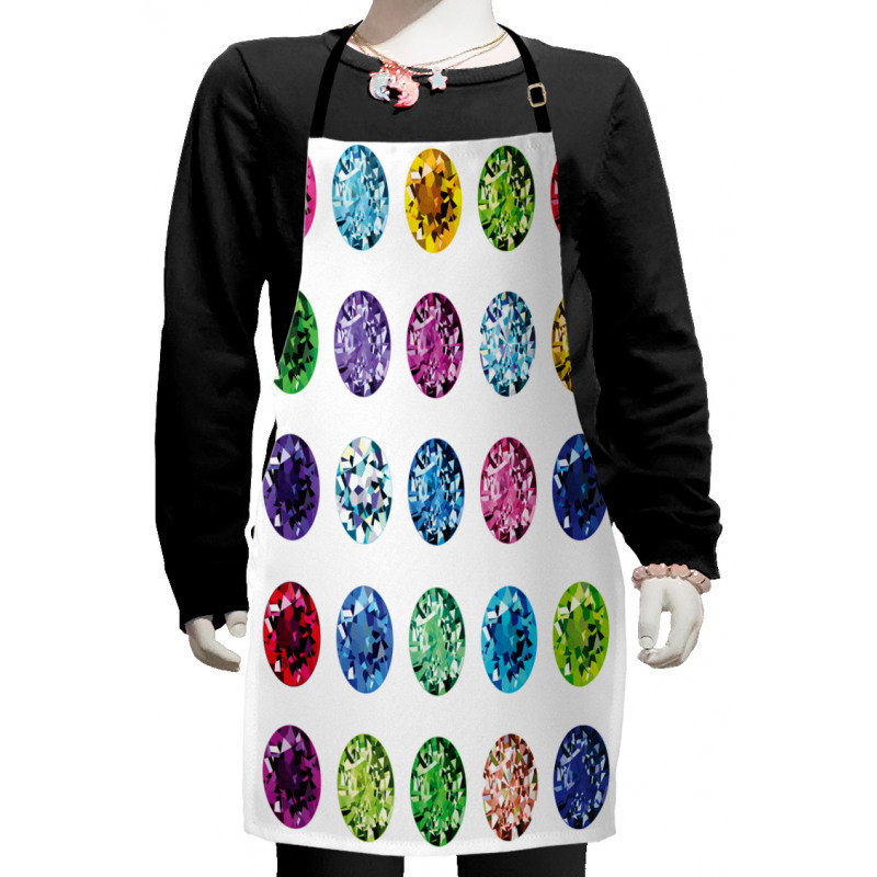 Oval Diamonds Emerald Kids Apron