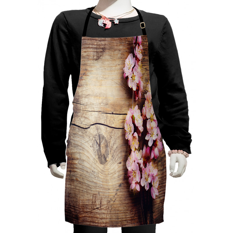 Spring Blossom on Wood Kids Apron