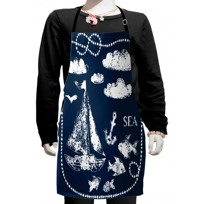 Boat Clouds Anchor Kids Apron