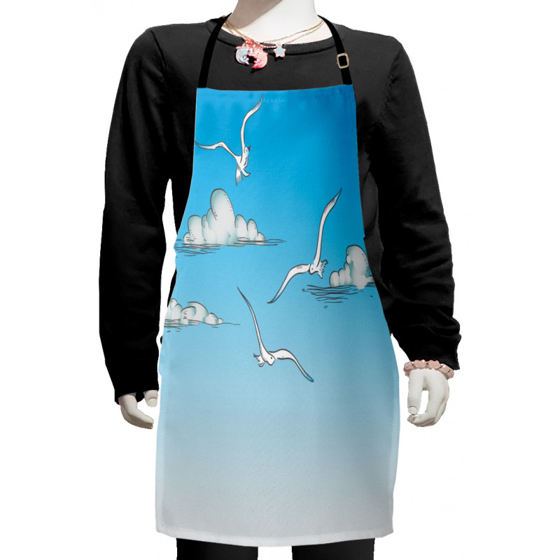 Seagulls Flying Ombre Sky Kids Apron