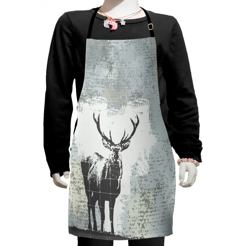 Stag Silhouette Grunge Kids Apron