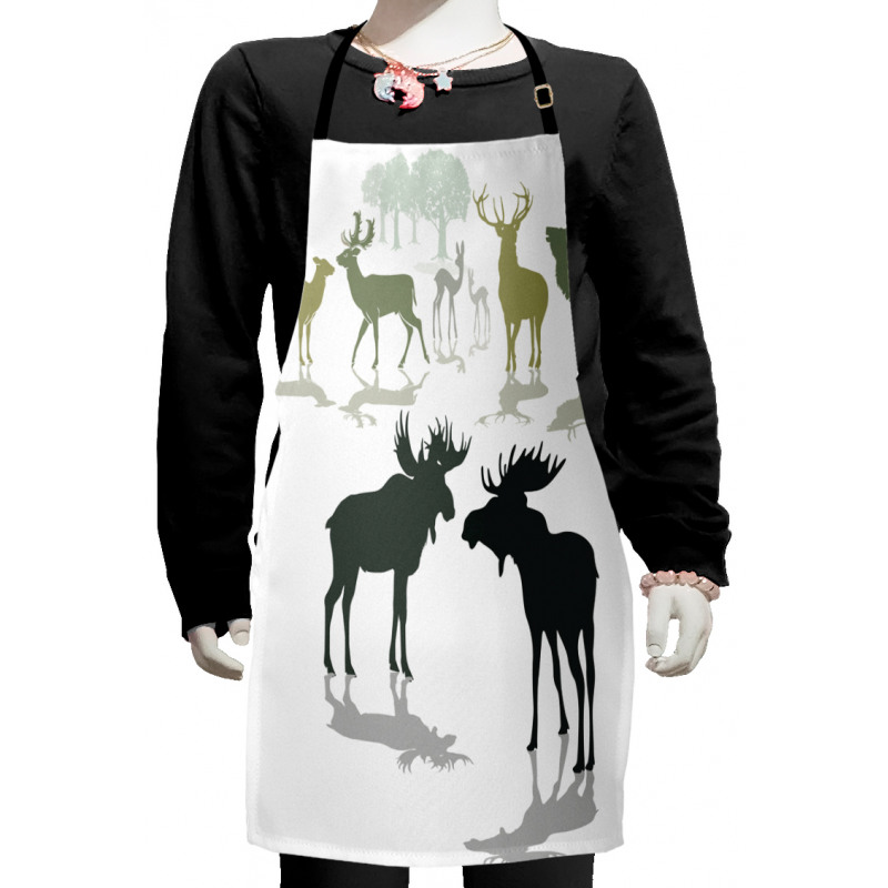 Elk Deer Fawn Forest Kids Apron