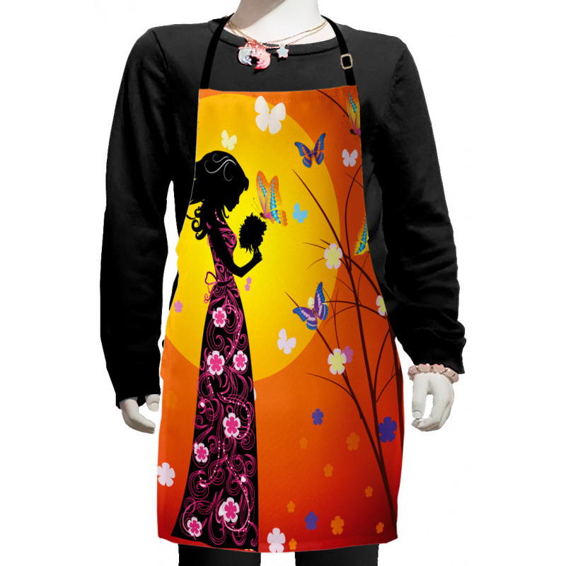 Floral Dress Kids Apron