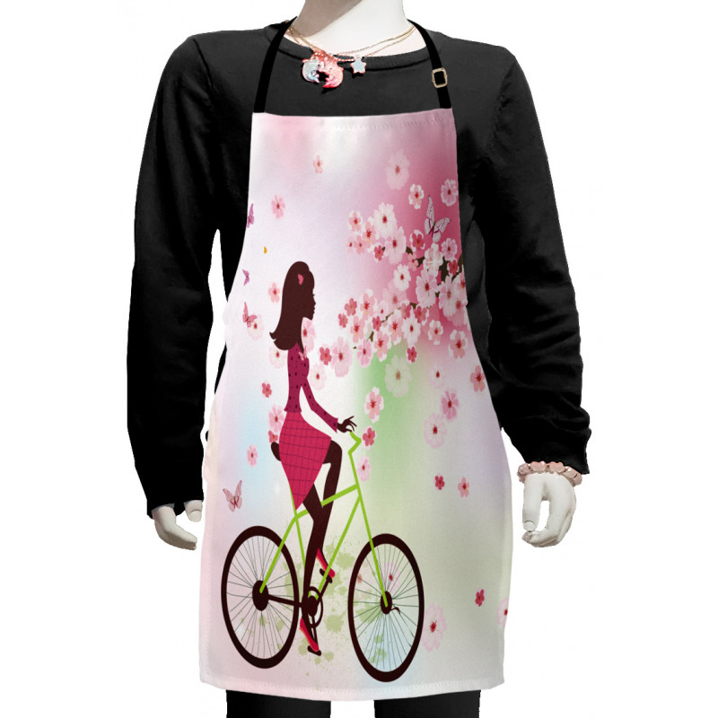 Cherry Bloom Lady Bike Kids Apron