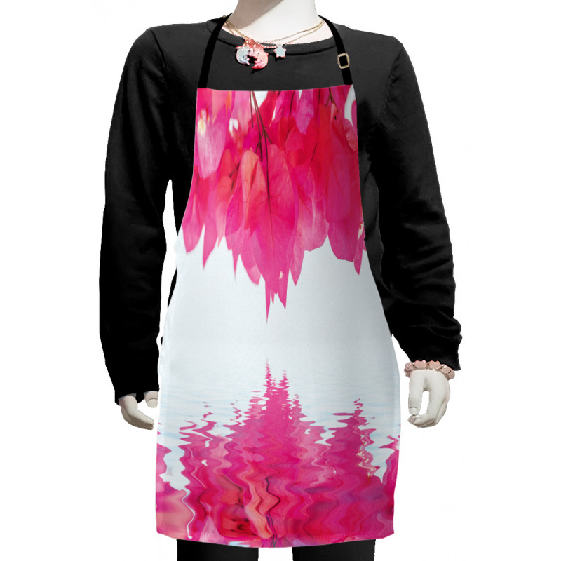 Pink Leaves on River Kids Apron