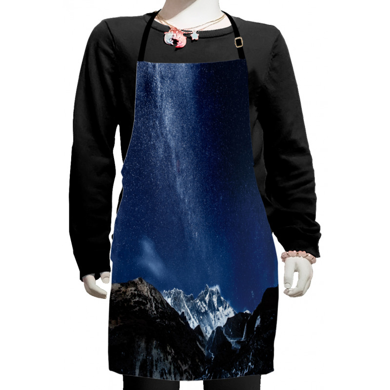 Starry Blue Night Cosmos Kids Apron