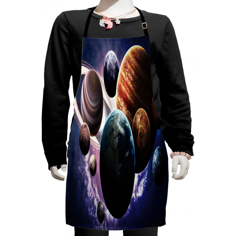 Milky Way Planets Space Kids Apron