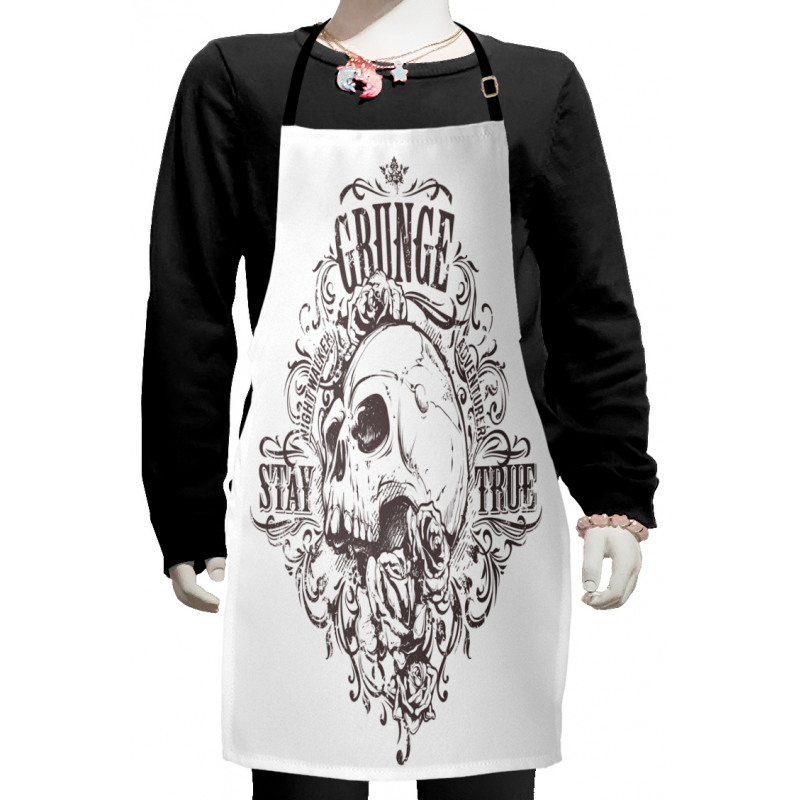 Skull Rose Grunge Kids Apron