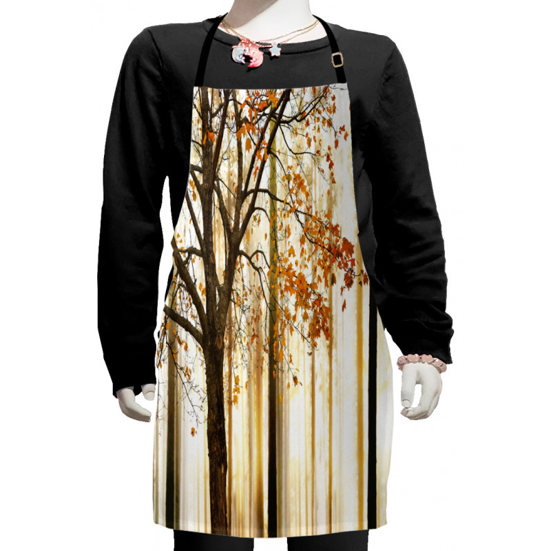 Bare Branches Fall Leaves Kids Apron