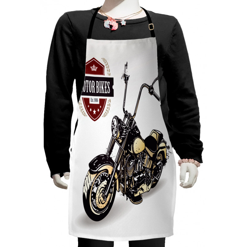 Old Classic Motorcycle Kids Apron