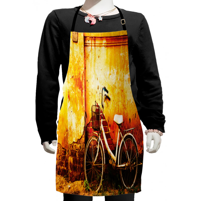 Bike Rusty Cracked Wall Kids Apron