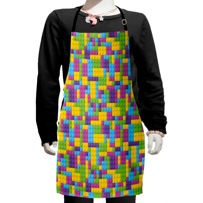 Colorful Blocks Game Cube Kids Apron