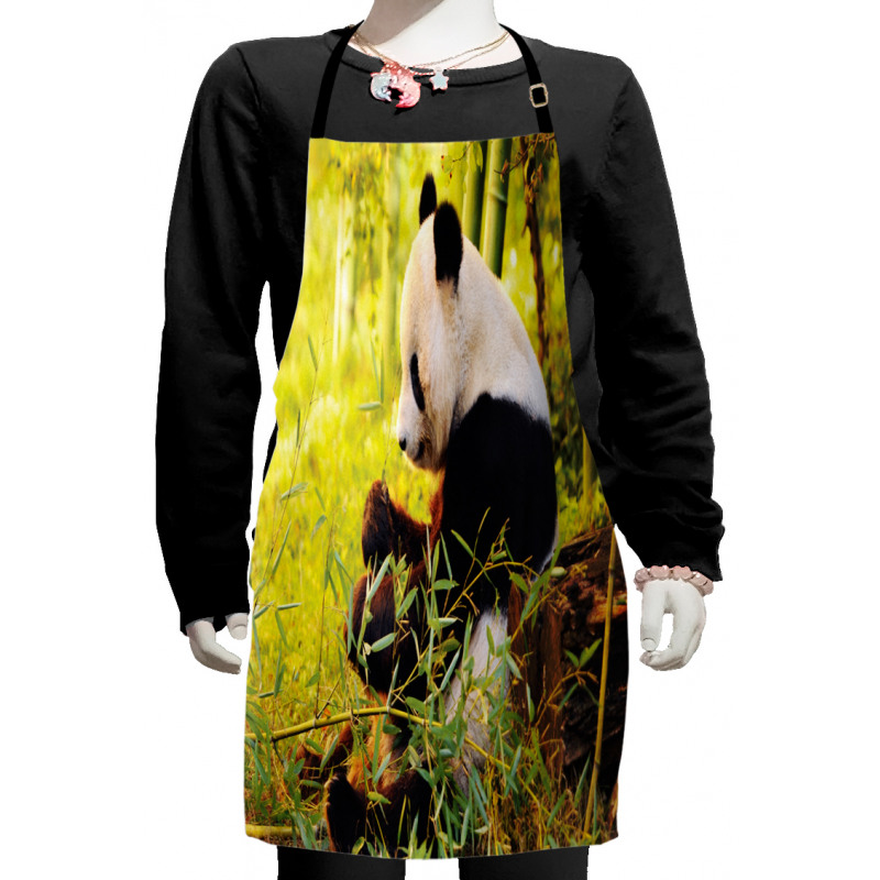 Panda Sitting in Forest Kids Apron